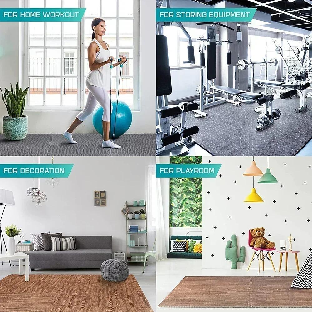 Carreaux de sol en mousse EVA à emboîtement pour salle de sport à domicile, polymère de fitness, puz
