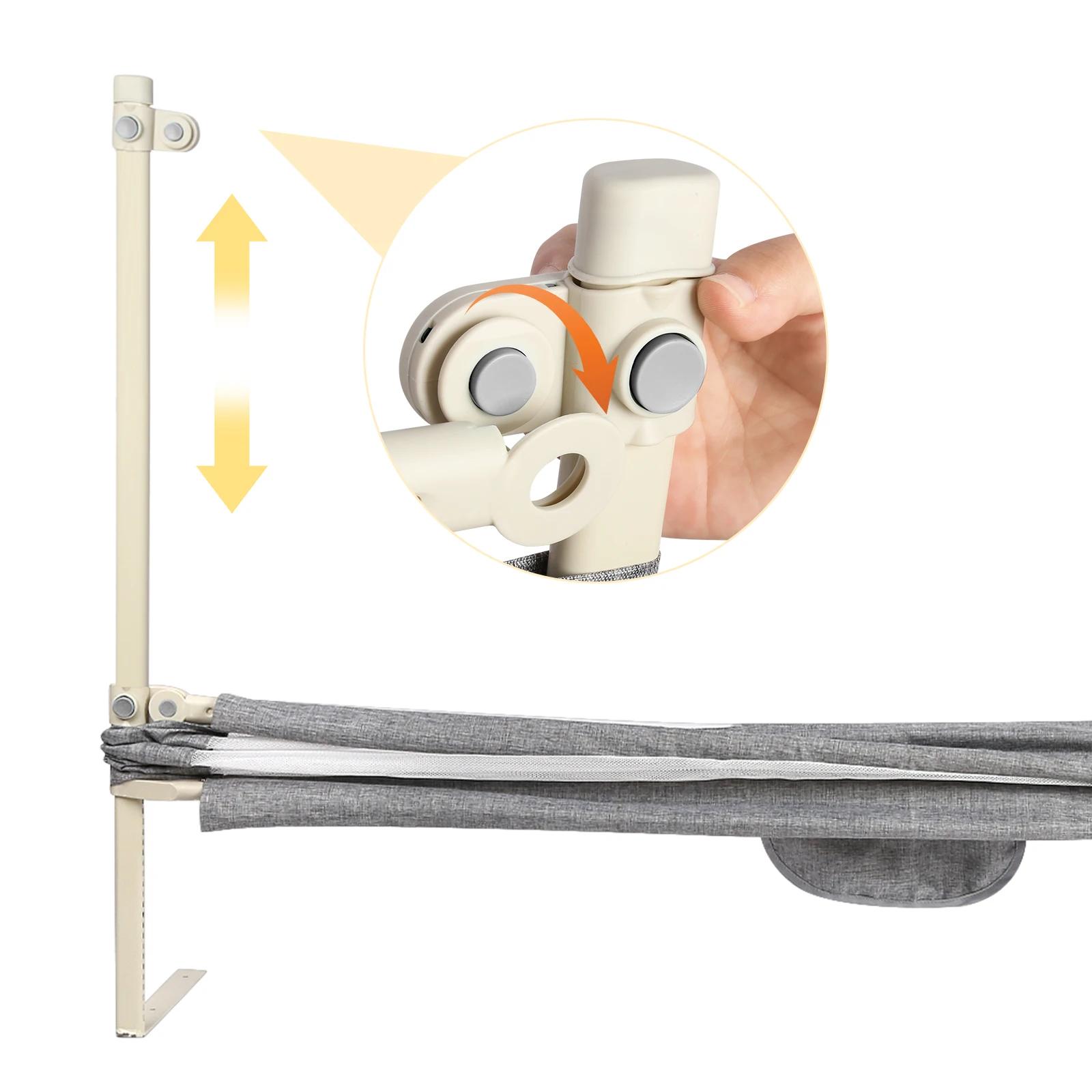 Barrière de Lit Extra-Large de 150 / 180 / 200 cm Protection de Lit pour Tout-Petit Accessoire de Ch