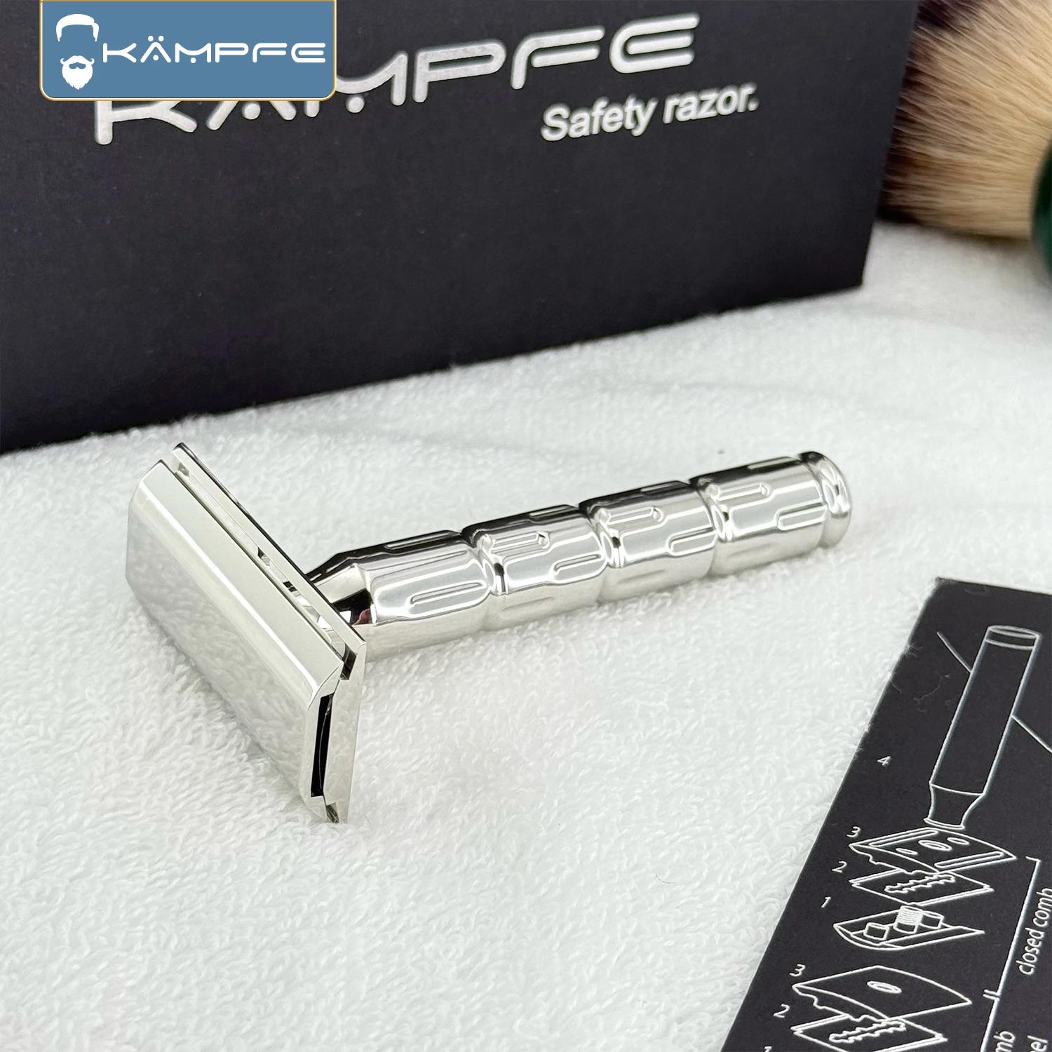 Rasoir de sécurité manuel KAMPFE en acier inoxydable 316L pour homme, cadeau pour petit ami ou père,