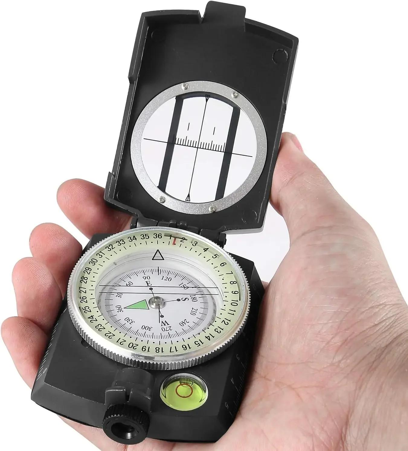 Boussole de survie tactique boussole de vue en métal professionnelle de haute précision lumineuse po