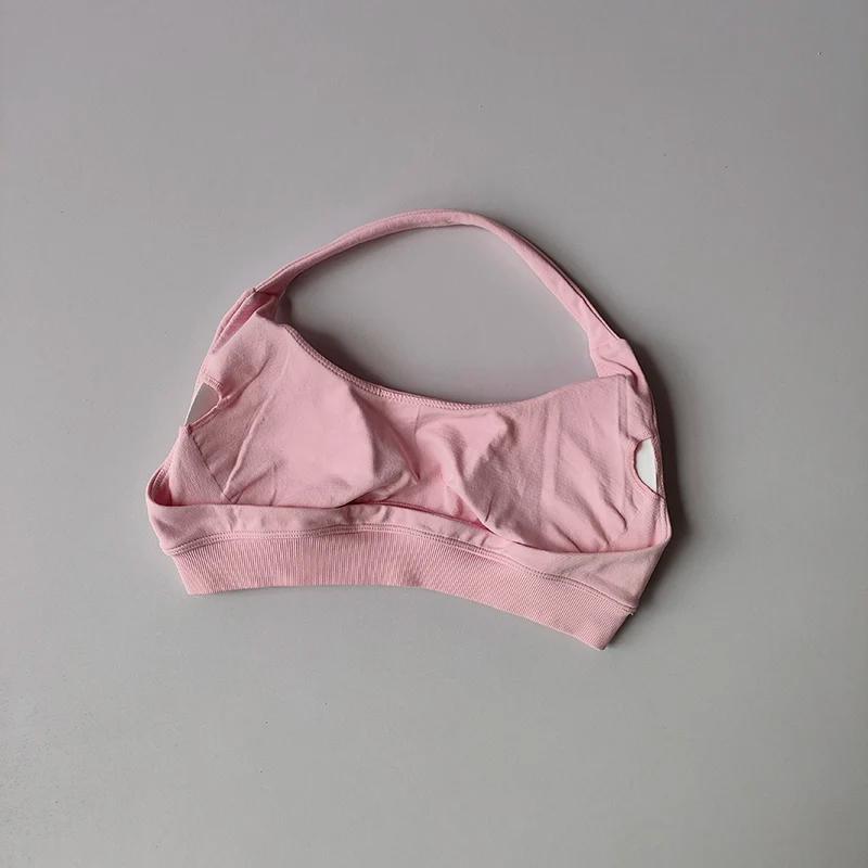 Soutien-gorge de sport pour femmes, résistant aux chocs, sans couture, col licou, haut soutien, Push