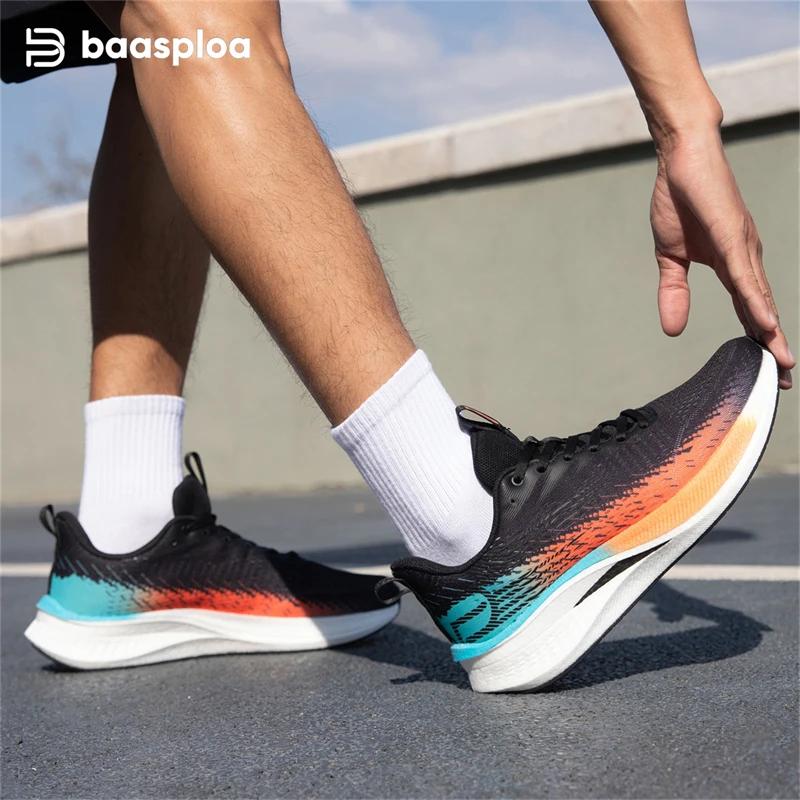 Chaussures de course hommes plaque carbone - Baskets sport amorti antidérapant respirant extérieur professionnel
