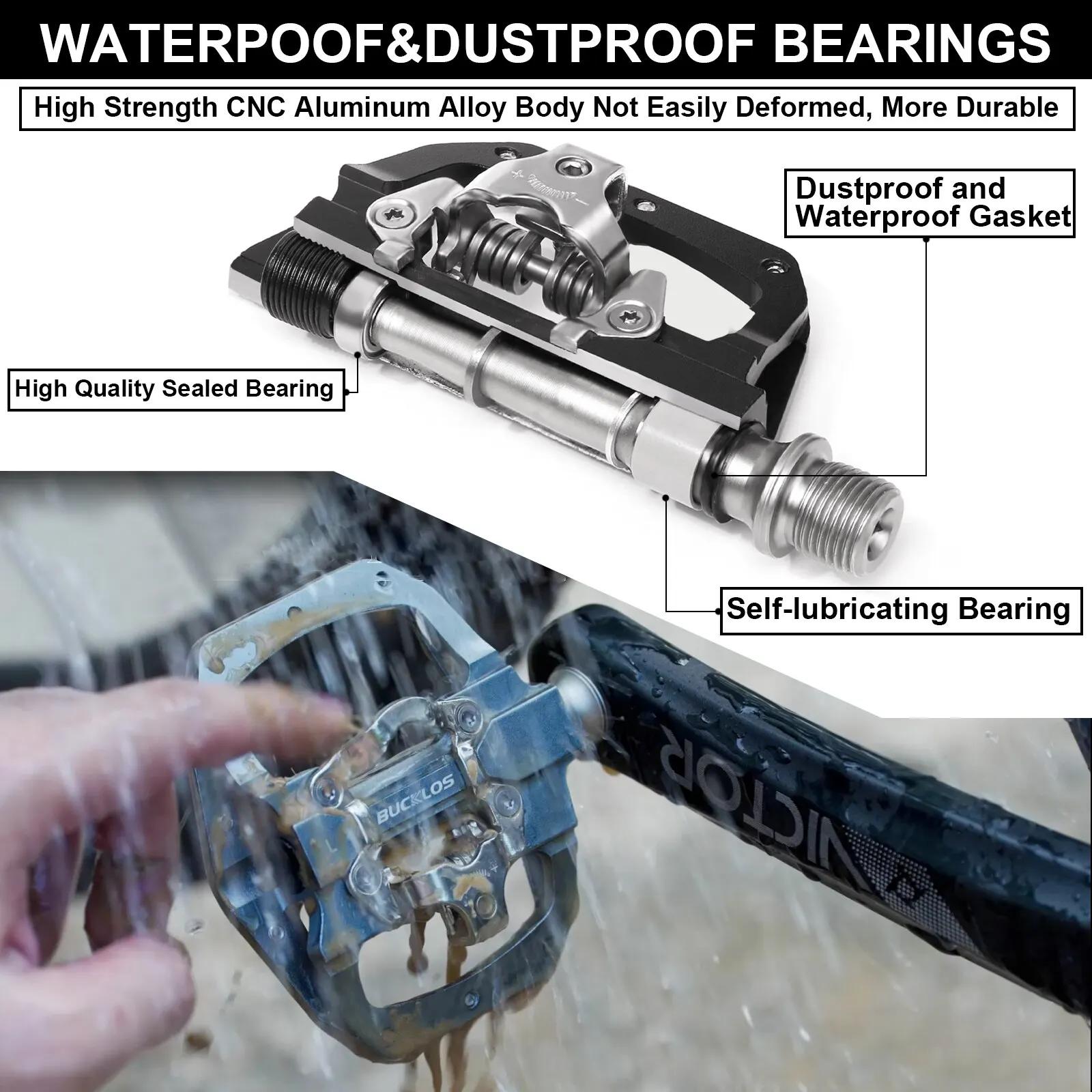 BUCKKubMountain Bike Pédales 3 Roulement Scellé PD-M680 les touristes Clipless Flat & Lock Pédale Pé