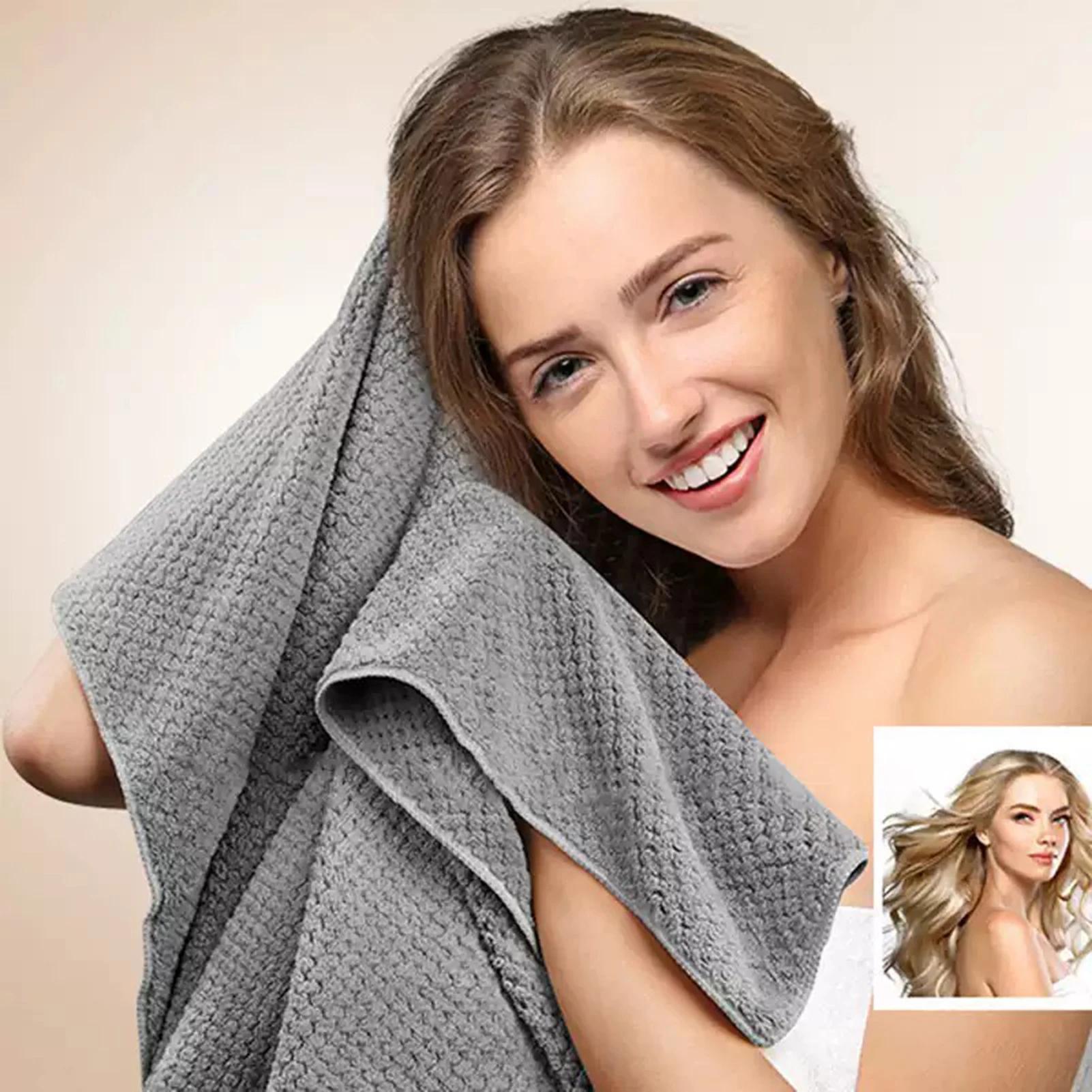 Grands serviettes pour cheveux en microfibre, Ultra douces, avec boucle élastique, pour cheveux bouc