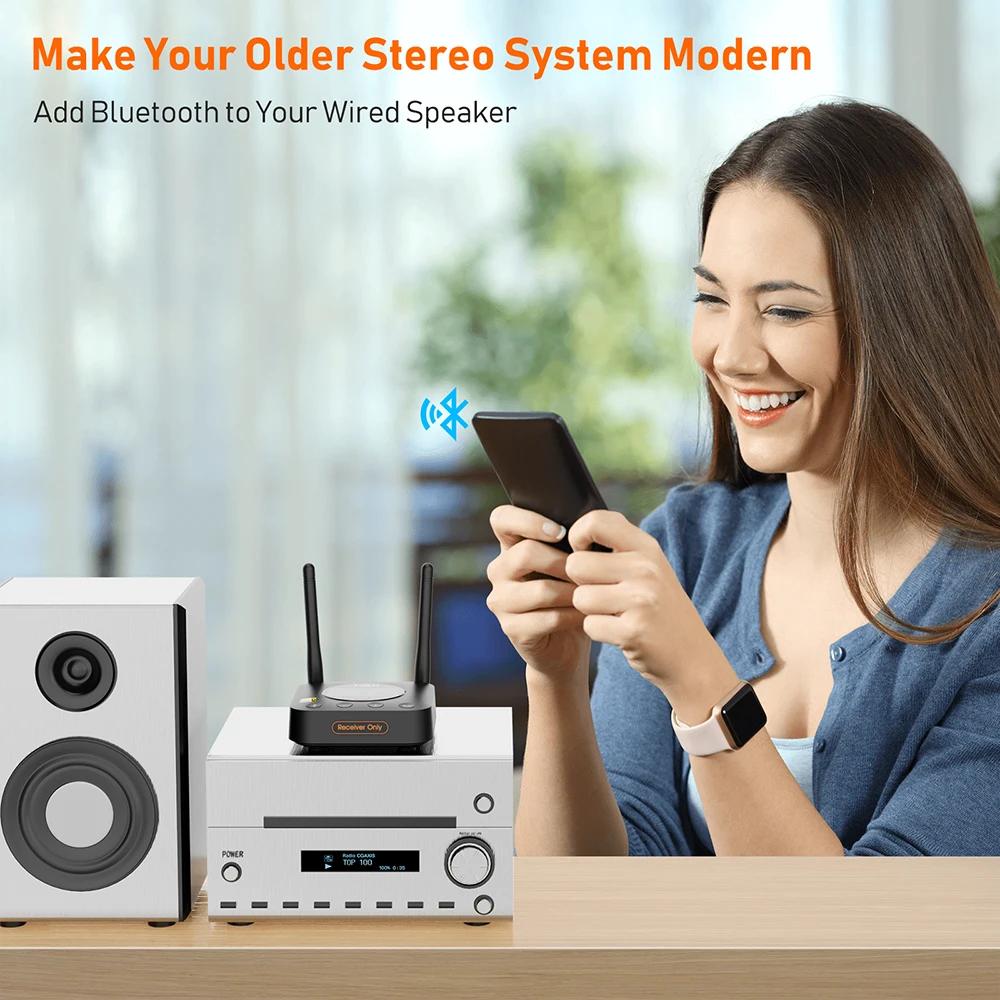 1Mii B06Pro+ – récepteur Bluetooth 5.1, adaptateur HiFi Audio aptX LL HD 3.5mm Aux LDAC pour télévis