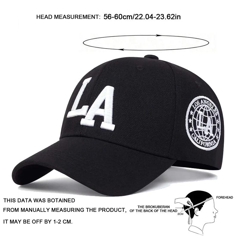 Casquettes de Baseball unisexes avec lettres LA brodées, chapeaux décontractés réglables pour l'exté