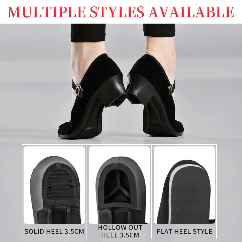 Chaussures de danse ethnique en tissu noir pour adolescentes - Confort et style pour jeunes danseuses