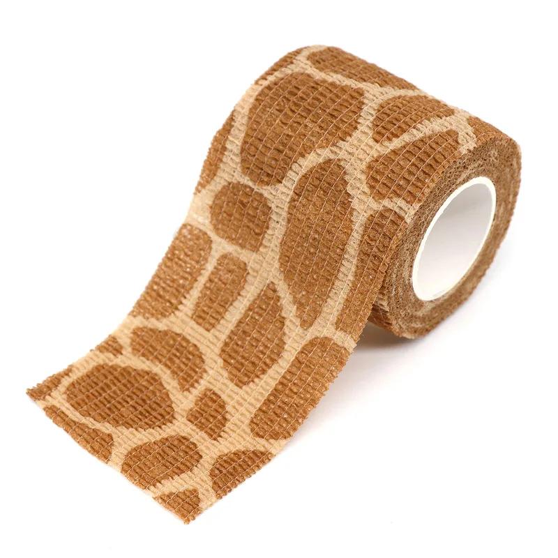 Bandage élastique auto-adhésif imprimé animal, bande ronde de sport pour Li-des doigts, trousse de p