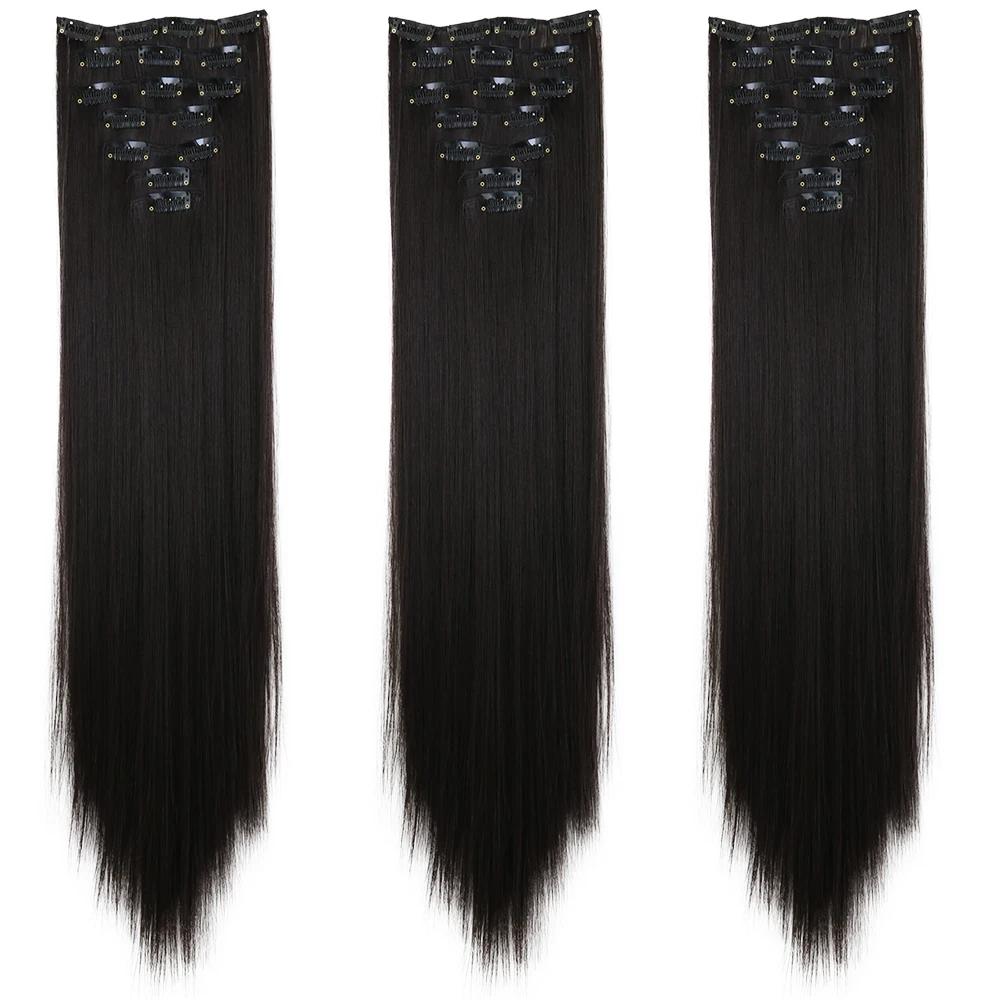 LANSA 7Clips longue droite synthétique pince sur Extensions de cheveux Cheveux pince Naturel haute t