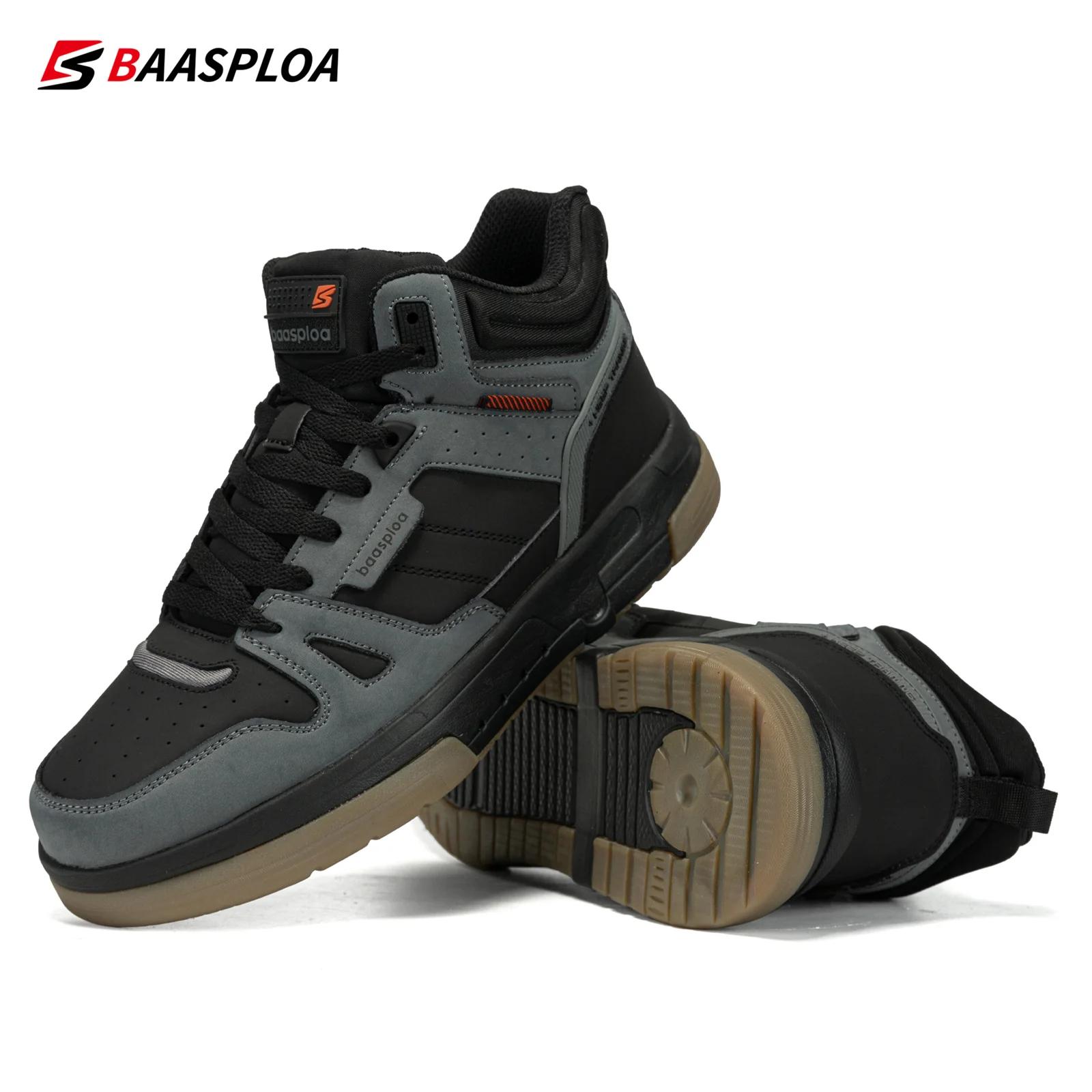 Chaussures skateboard imperméables Baasploa homme - Baskets hiver chaudes en peluche antidérapantes pour plein air