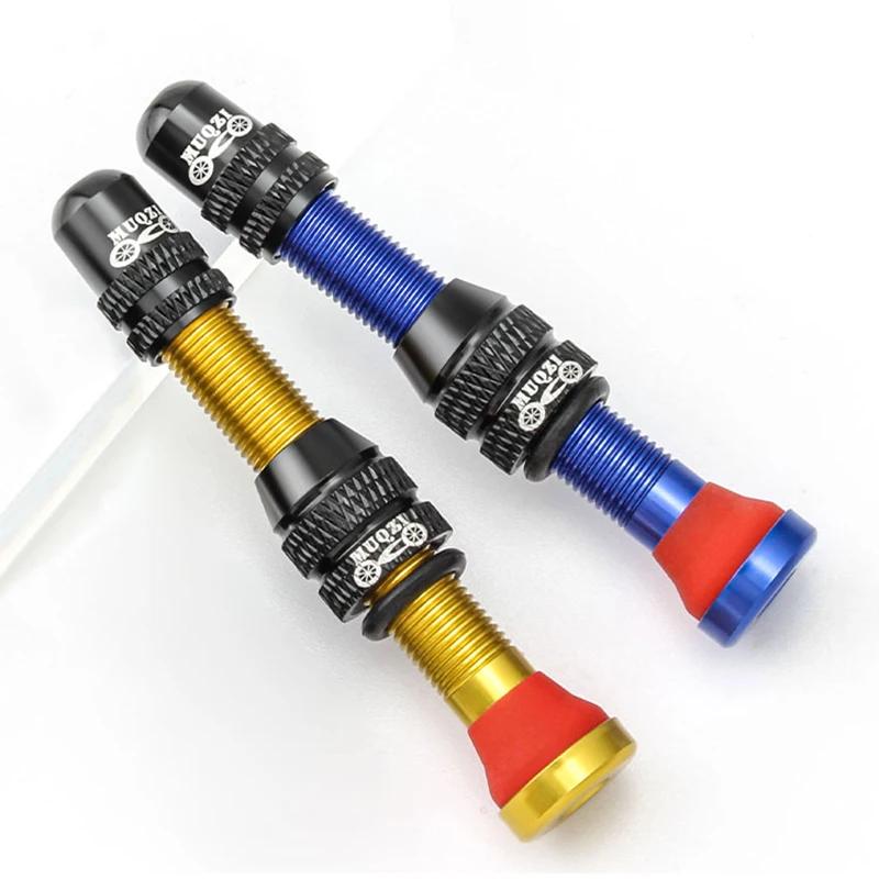 MUQZI 2 pièces 60mm Valve Schrader vtt vélo de route A/V Valve de jante Tubeless CNC Valve de roue p
