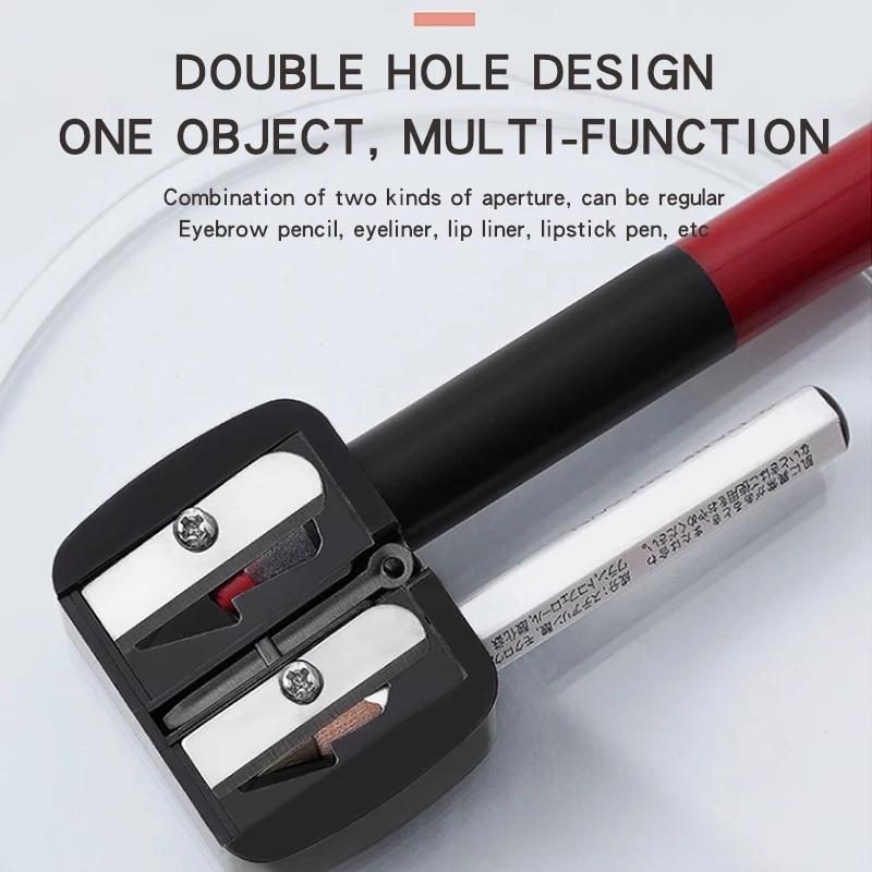 Crayon Eyeliner crayon à sourcils maquillage taille-crayon Double trou conception crayon outil de bo