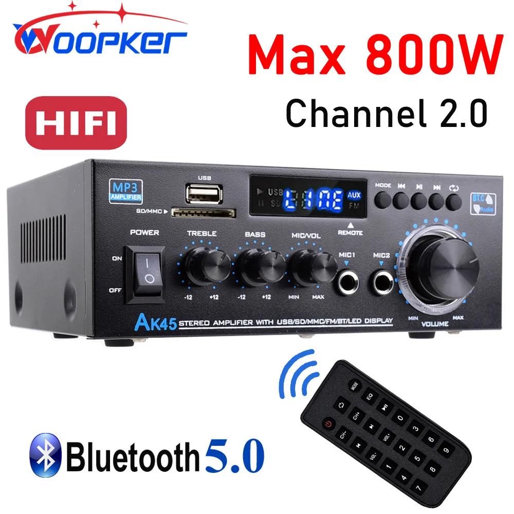 Woopker AK45 amplificateur numérique HiFi puissance maximale 90Wx2 canaux 2.0 Bluetooth Surround son