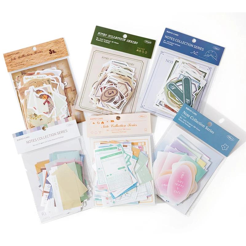 100 pièces papier décoratif Vintage bricolage Scrapbooking matériel étiquettes papier pour Journal c