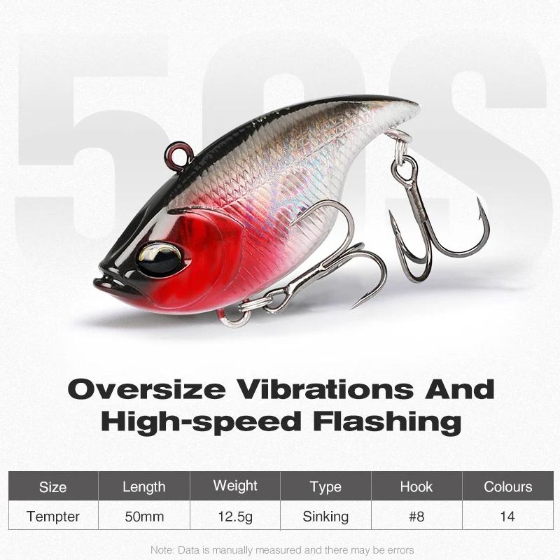 TSURINOYA 50S Kit de leurres vibrants pour la pêche 5 pièces 50mm 12.5g TEMPTER Appât dur VIB pour l