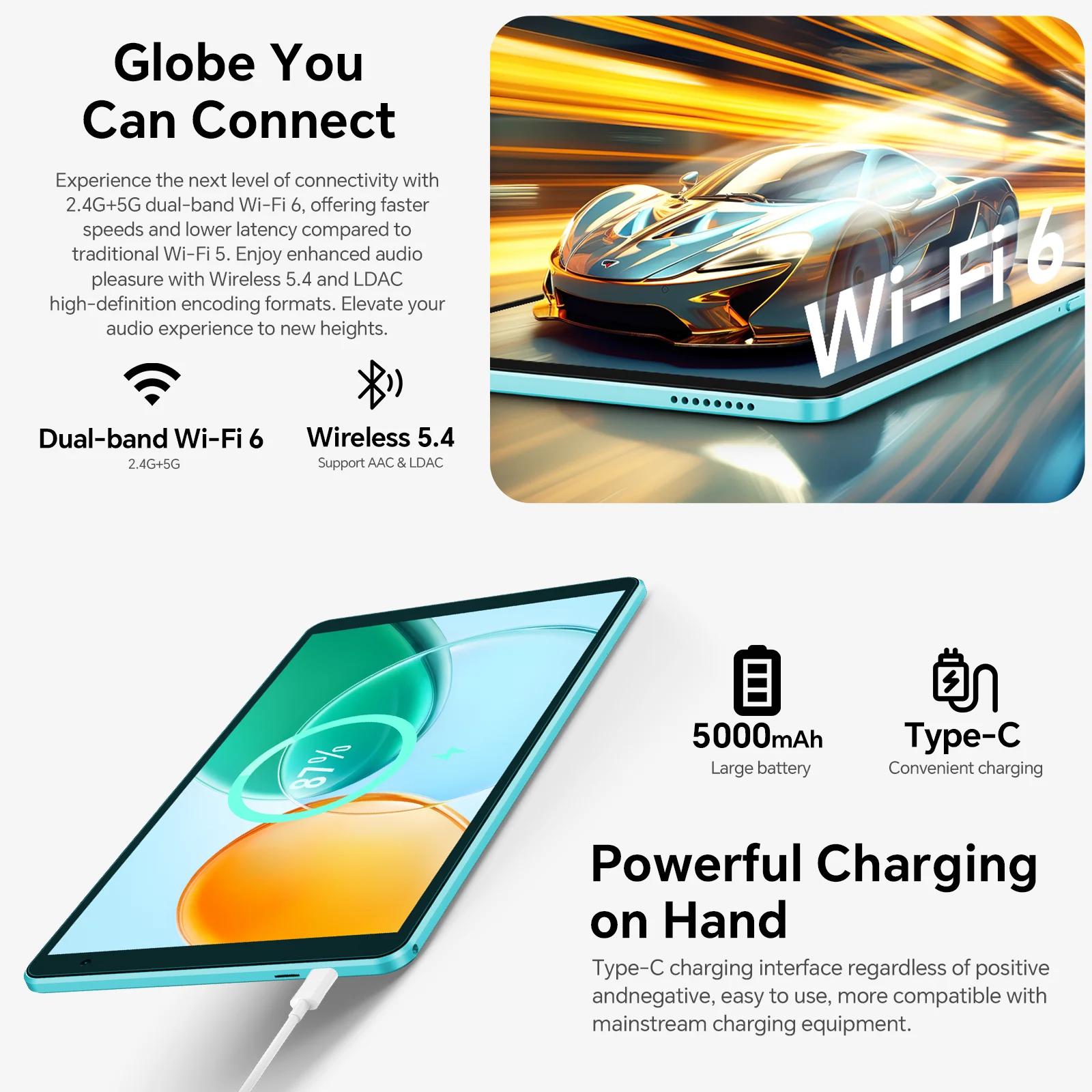 Teclast P85 Android 15 tablette 8 pouces IPS 3 + 6GB RAM 64GB ROM A333 5 cœurs Widevine L1 Wi-fi 6 t