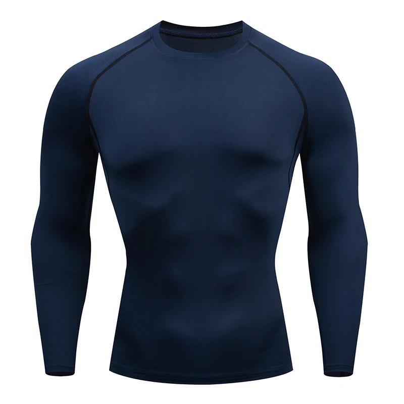 Hommes course Compression T-shirt manches longues Sport t-shirts Gym Fitness sweat mâle Jogging surv