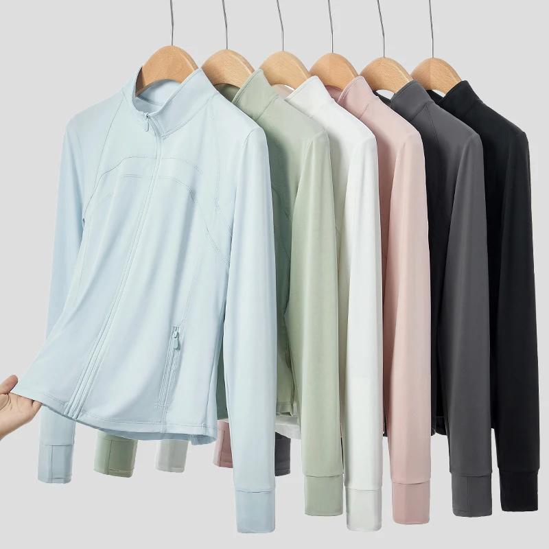 Veste à manches longues pour femmes, résistante aux UV, légère et respirante, pour la course à pied
