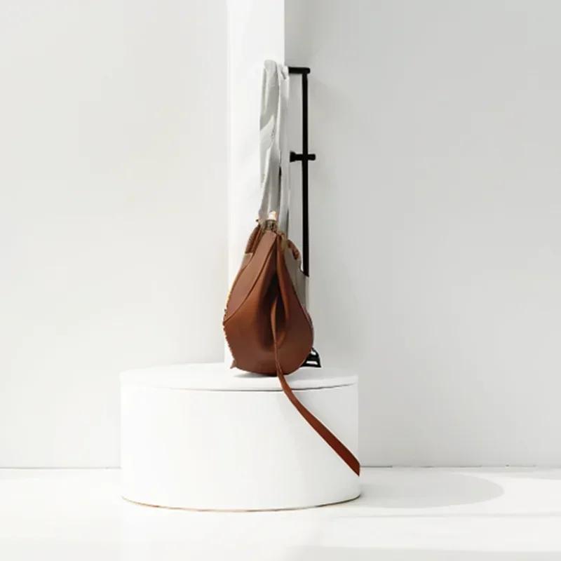 Sac à main grande capacité Style classique élégant Vintage sac à bandoulière forme seau sous accoudo