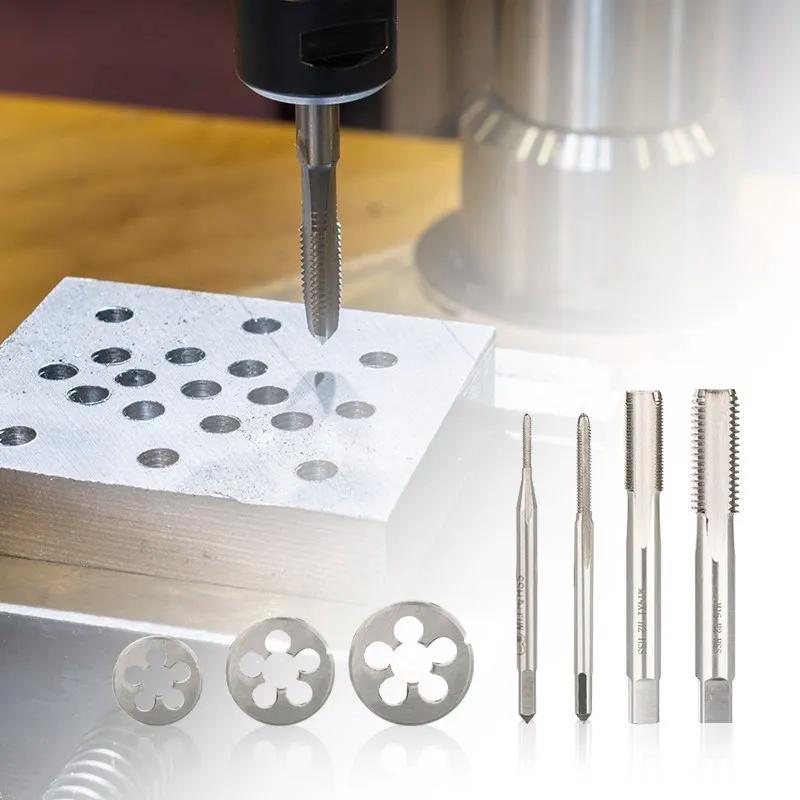 HAMPTON 2pcs Métrique Vis Tap Et Die Set M1-M9 HSS Tap Die Set Main Droite Machine Vis Mini Filetage