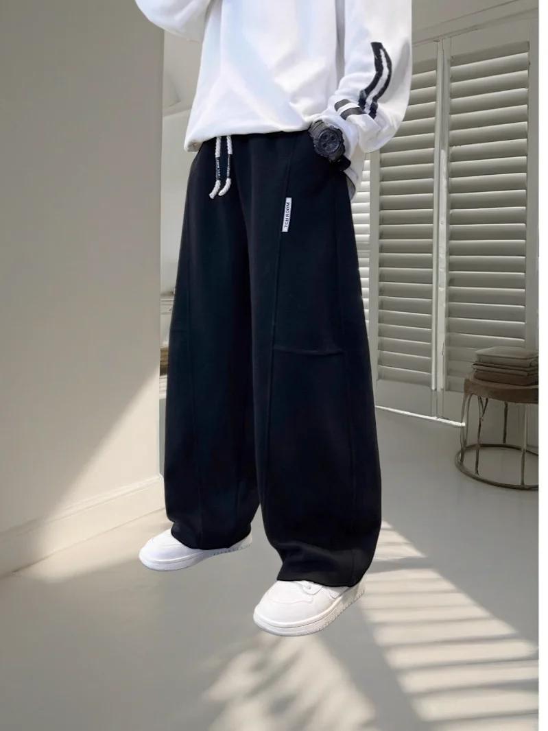 Nouveau pantalon décontracté pour enfants Printemps 2026 – Pantalon de survêtement noir à taille éla