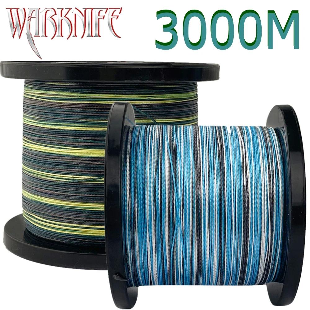 Warknife-Ligne de pêche tressée en fibre PE super puissante, 8 brins, 4 brins, 3000m, 6-300lb, camou