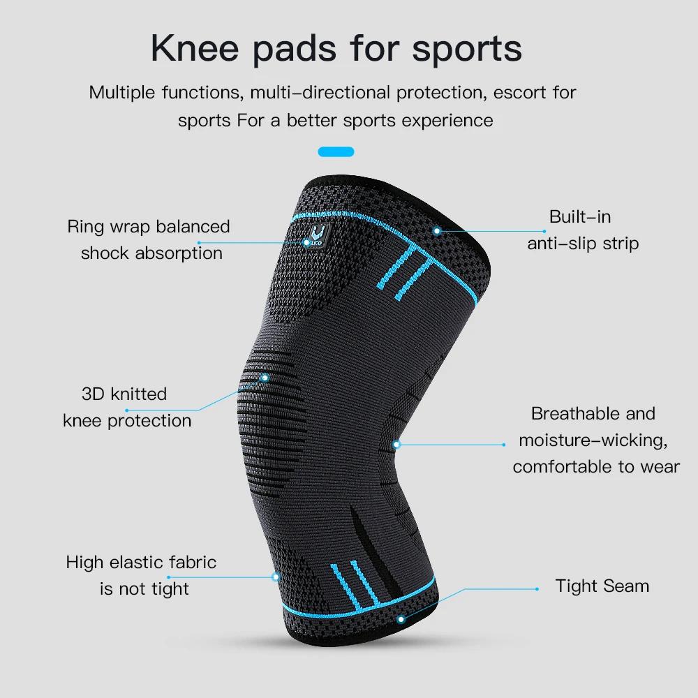 Vilico 1 pièces genouillères élastiques en Nylon sport Fitness genouillères respirant course basket-