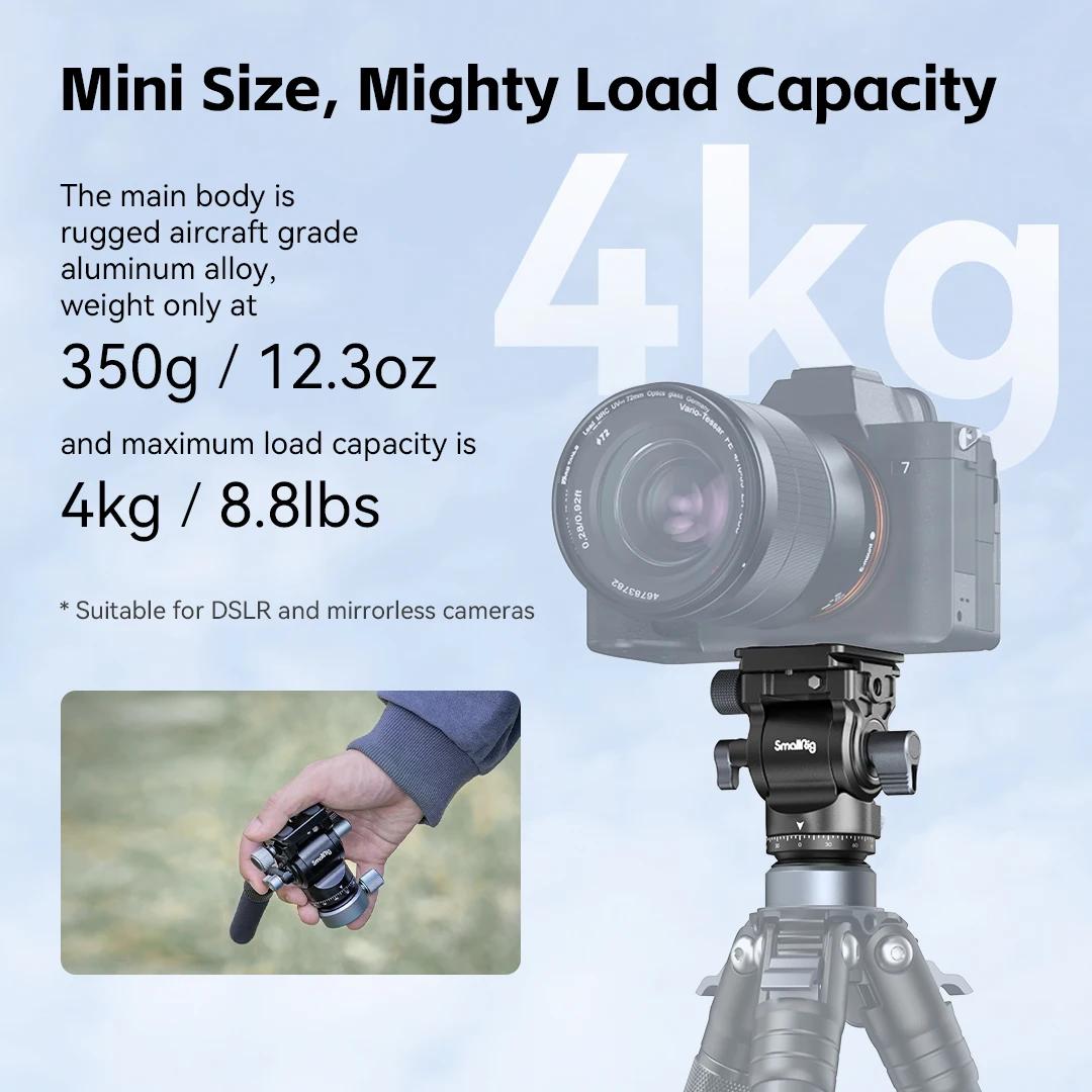 SmallRig – trépied tête vidéo fluide avec Base de nivellement, plaque à dégagement rapide CH20 pour