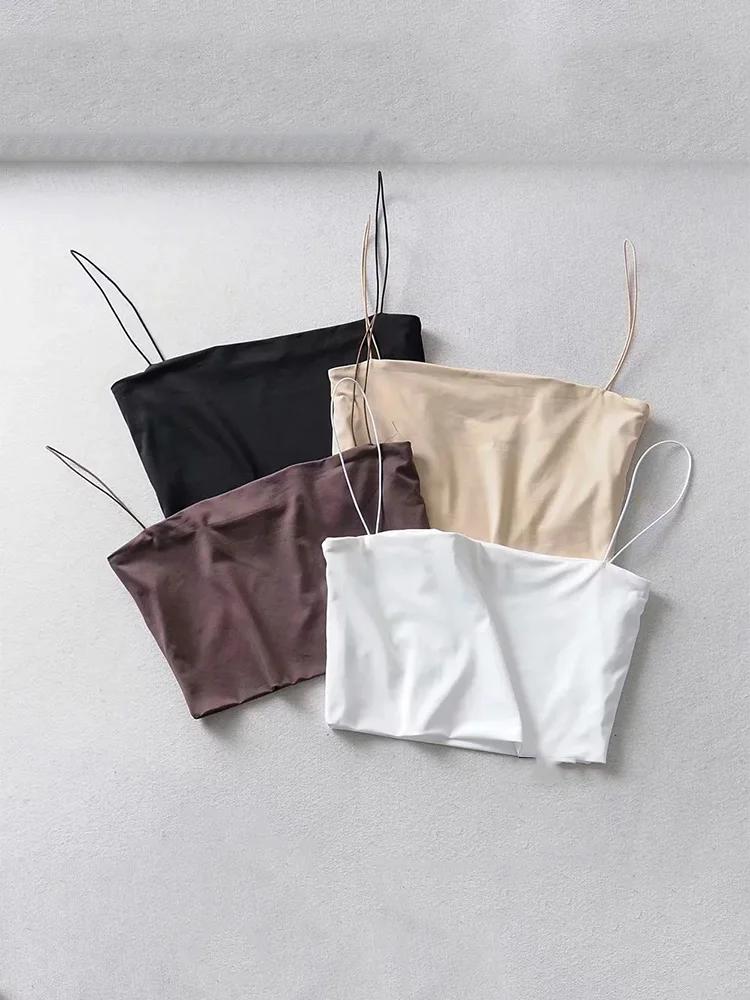 Haut court en coton élastique pour femmes, Camis Sexy, sans manches, débardeur court, Bar, été 2022