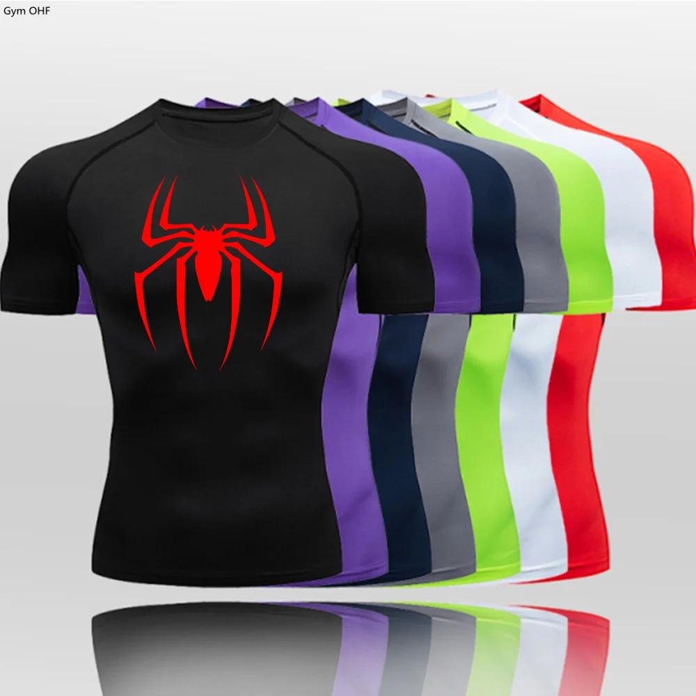 T-shirt compression homme manches longues Rashguard élastique Fitness course super-héros