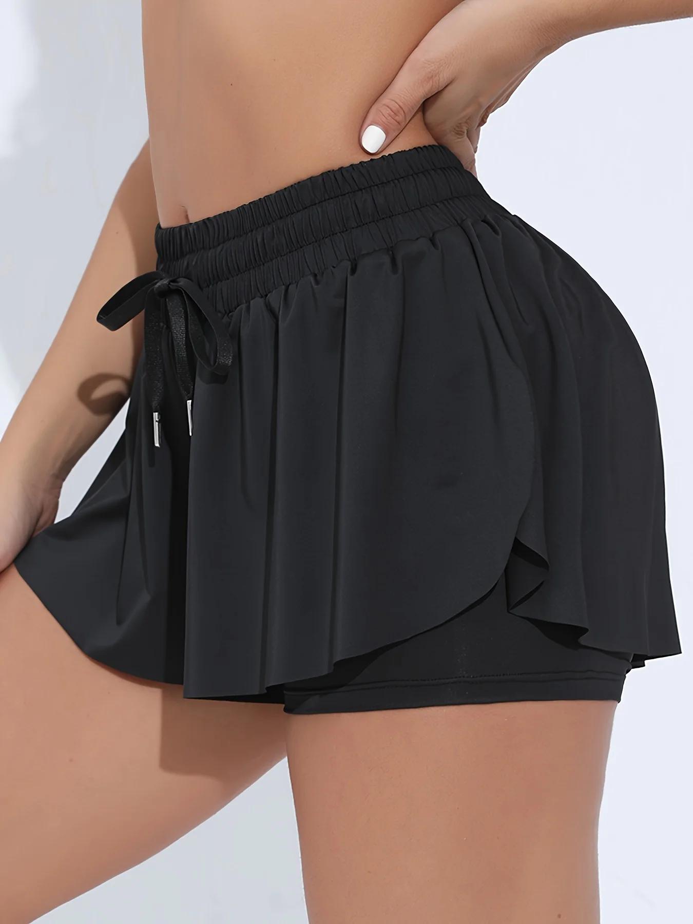 Short athlétique fluide pour femme, jupe confortable, vêtements mignons, décontracté, été, gym, yoga