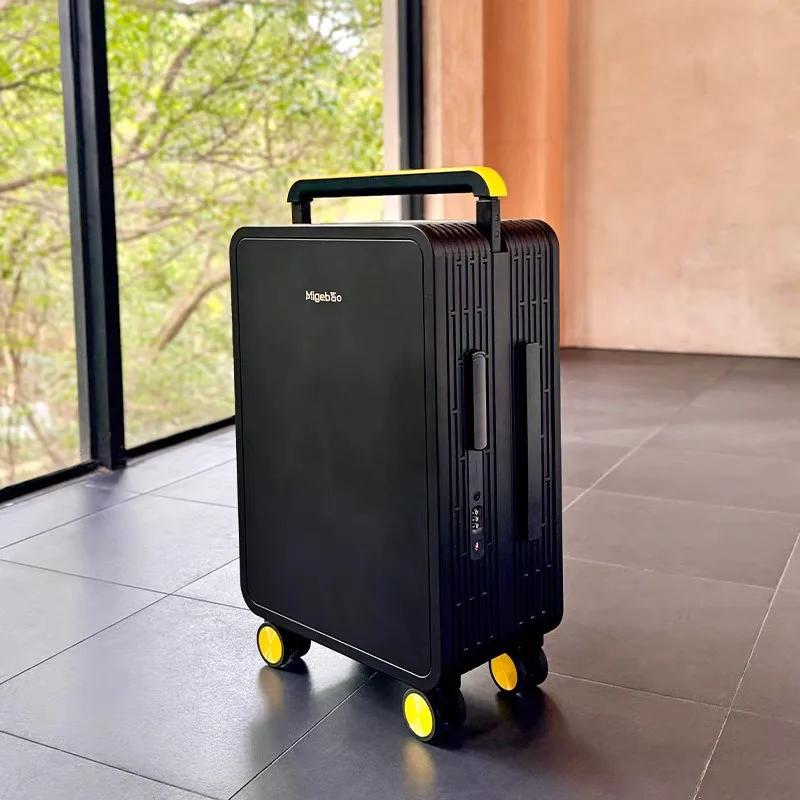 Bagage roulant à guidon large, valise de chariot d'équilibre de voyage en matériau PC Durable de hau