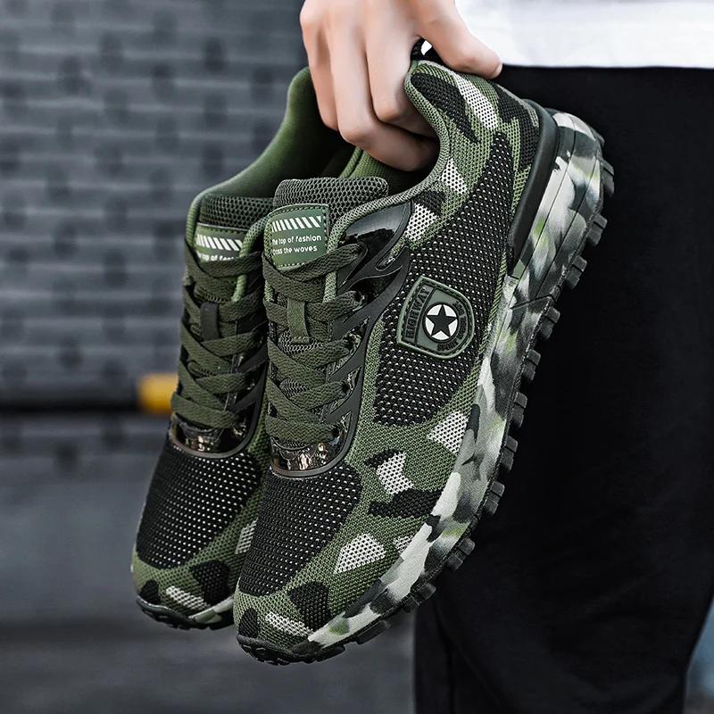 Les chaussures de sport respirantes camouflage pour hommes sont confortables et antidérapantes à sem