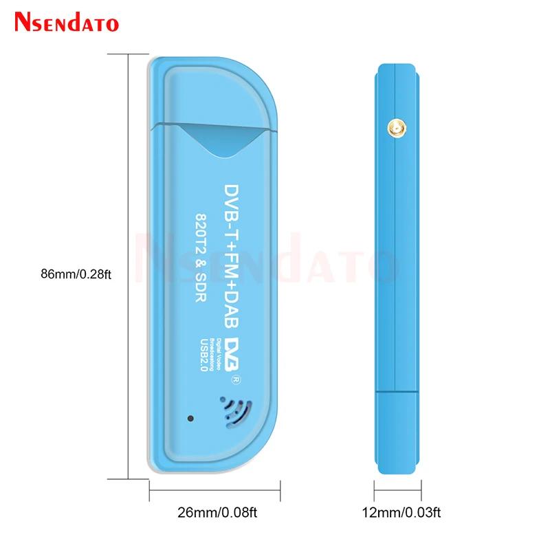 Dongle récepteur TV numérique avec antenne pour Windows, Smart DVB-T, SDR TV Stick Tuner, RTL2832U &