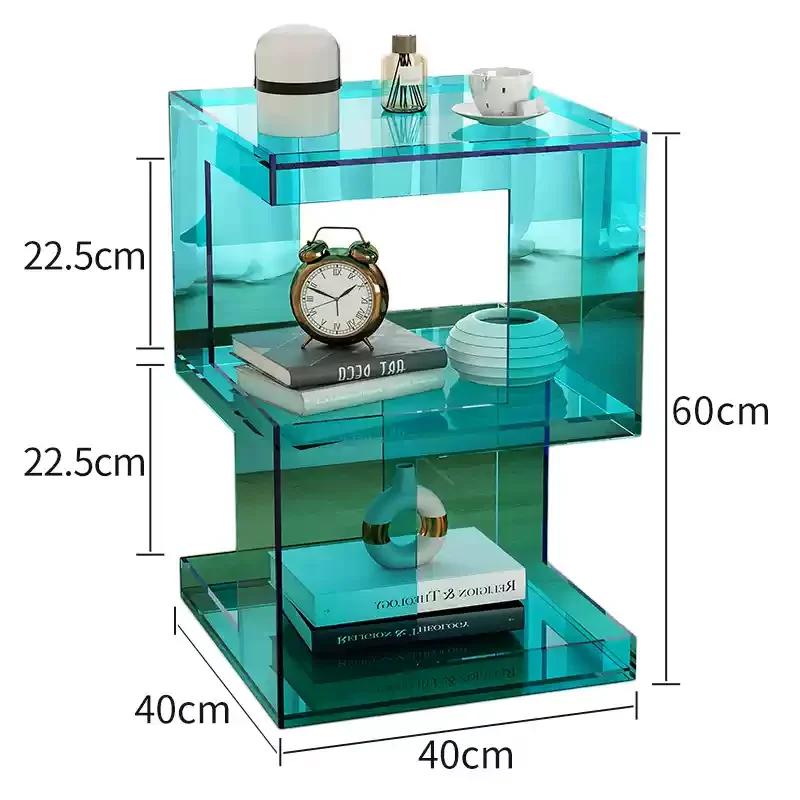 Table d'appoint de canapé en acrylique minimaliste, organisateur d'angle créatif, support de rangeme