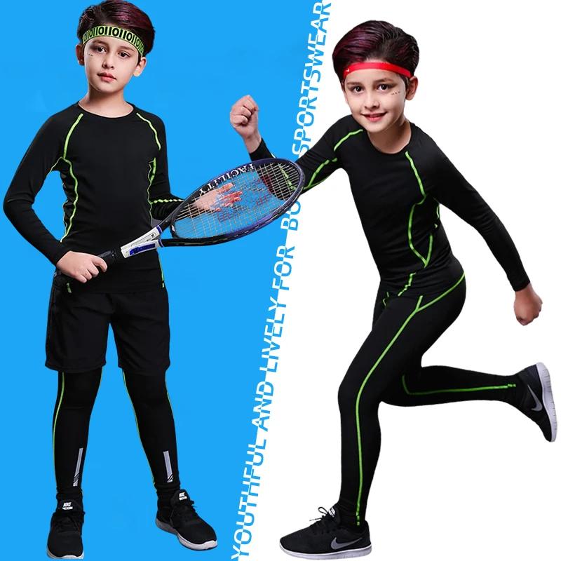 Survêtement fitness enfant garçon - Vêtements compression pour running et basketball jeunes