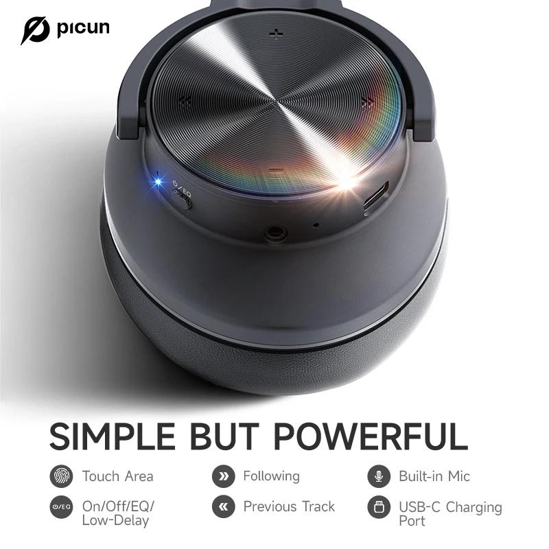 Picun B8 Bluetooth casque 120H Playtime casque sans fil Bluetooth 3EQ Mode faible latence appels mai