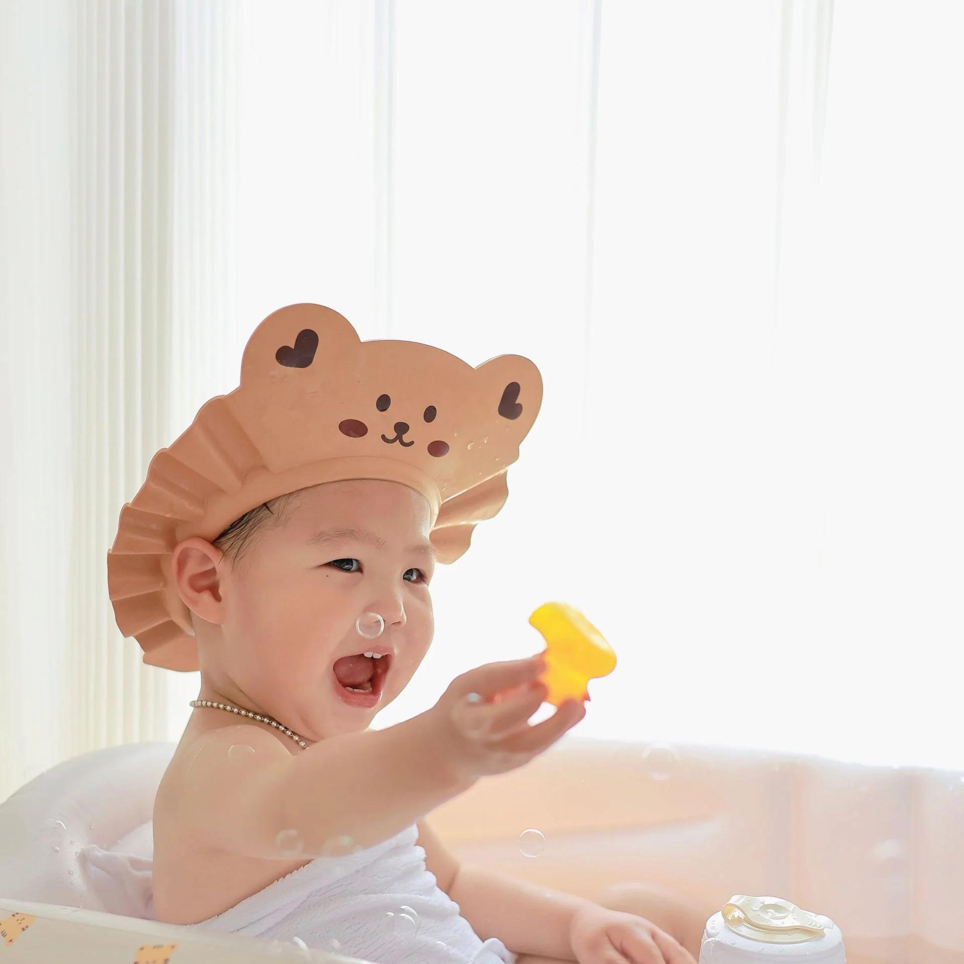 Bonnet de douche en forme d'animal mignon, Protection des yeux, Protection des oreilles, léger, dess