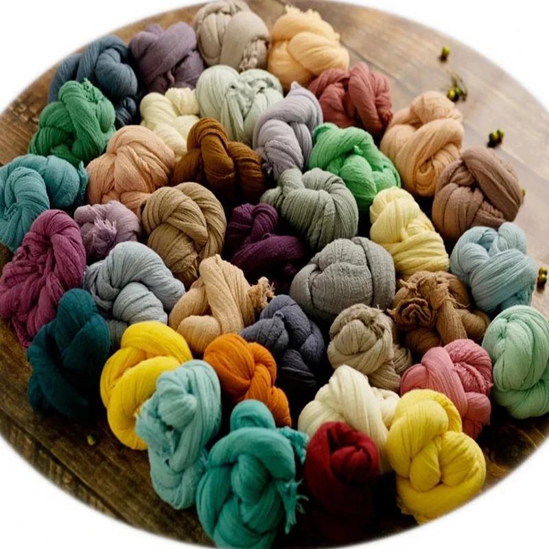 Seersucker-Accessoires de photographie pour nouveau-né, gaze de coton douce, couverture d'emmaillota