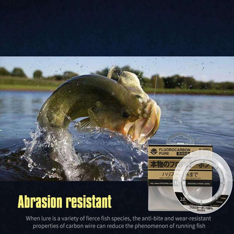 Ligne de pêche en fluorocarbone de 99% M, Monofilament de 1 à 25kg, en Fiber de carbone importée du