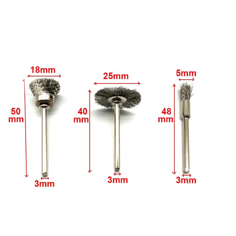 24 pièces brosse en laiton roues en fil d'acier brosses perceuse outils rotatifs polissage pour outi