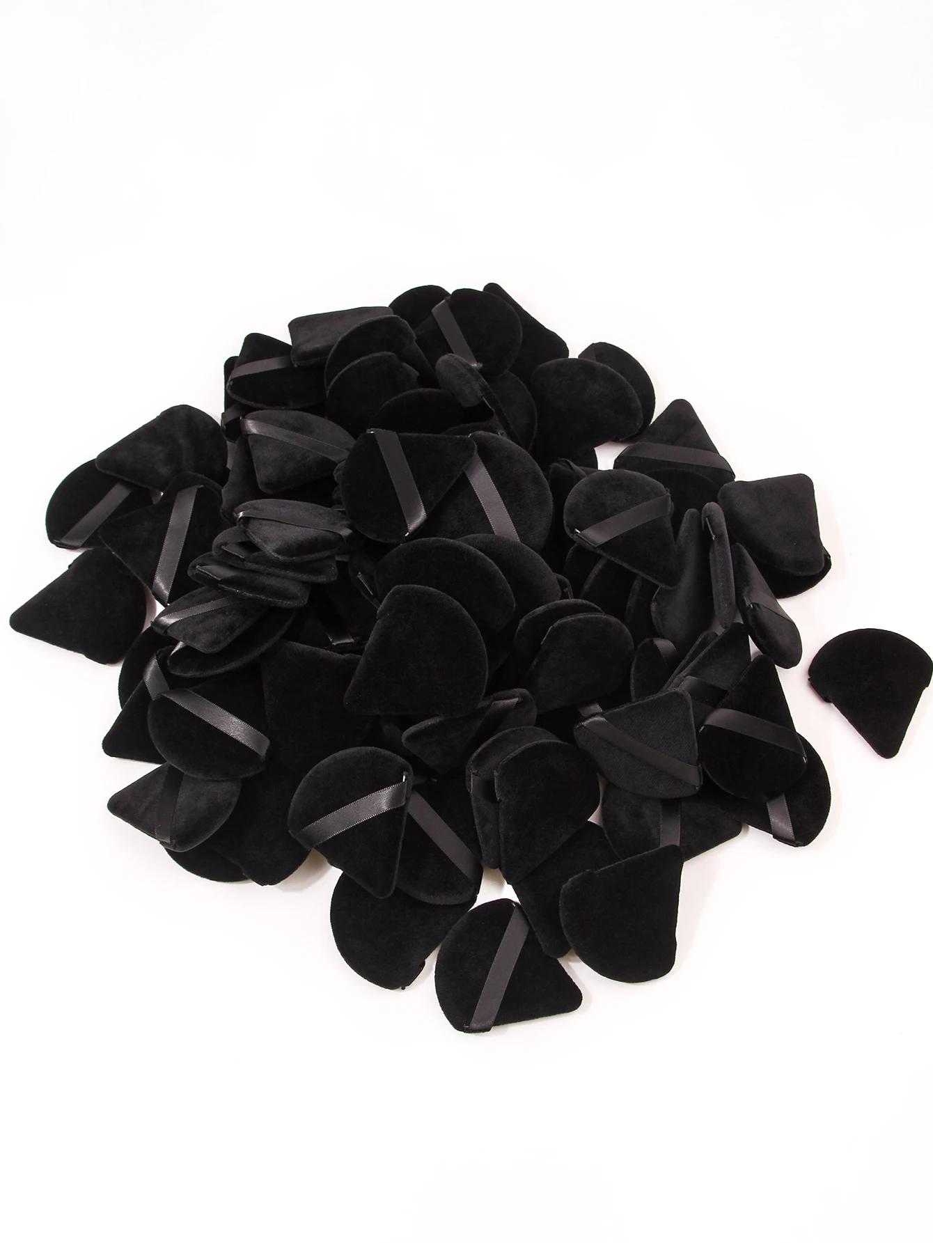 2 pièces/100 pièces Triangle bouffée de poudre pour poudre libre liquide cosmétique doux en peluche