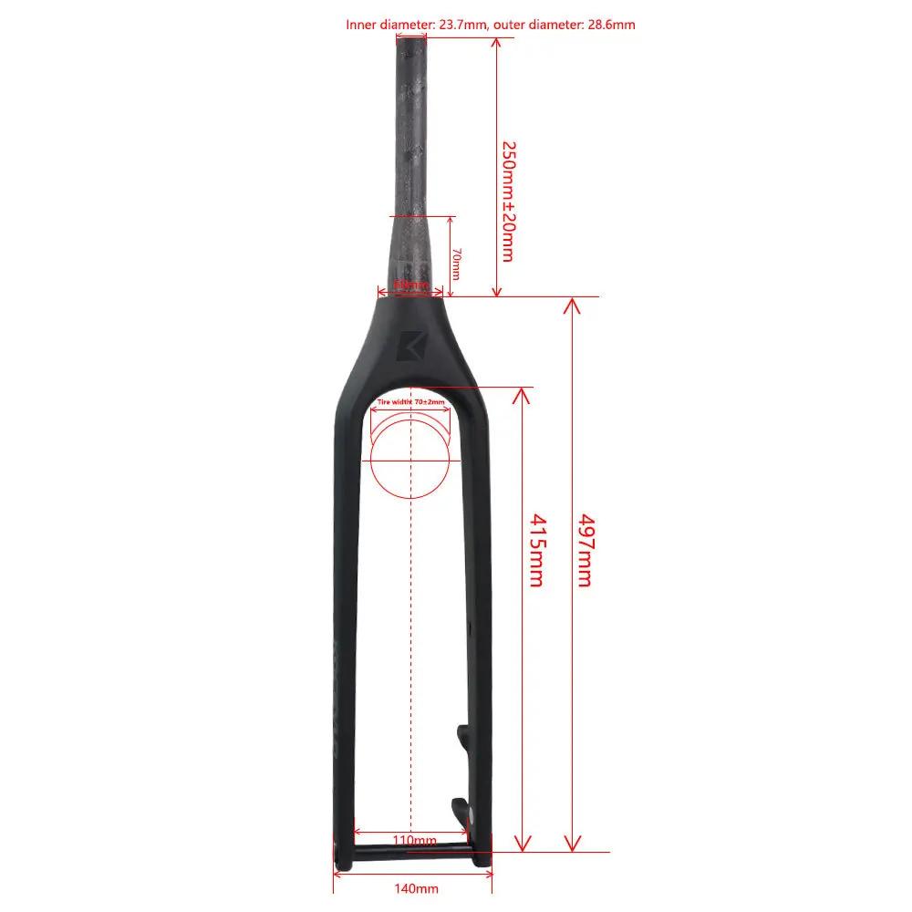 Fourche rigide VTT carbone 29ER 180mm - Cadre 29 frein disque Rotor 15x110mm câble intérieur Boost
