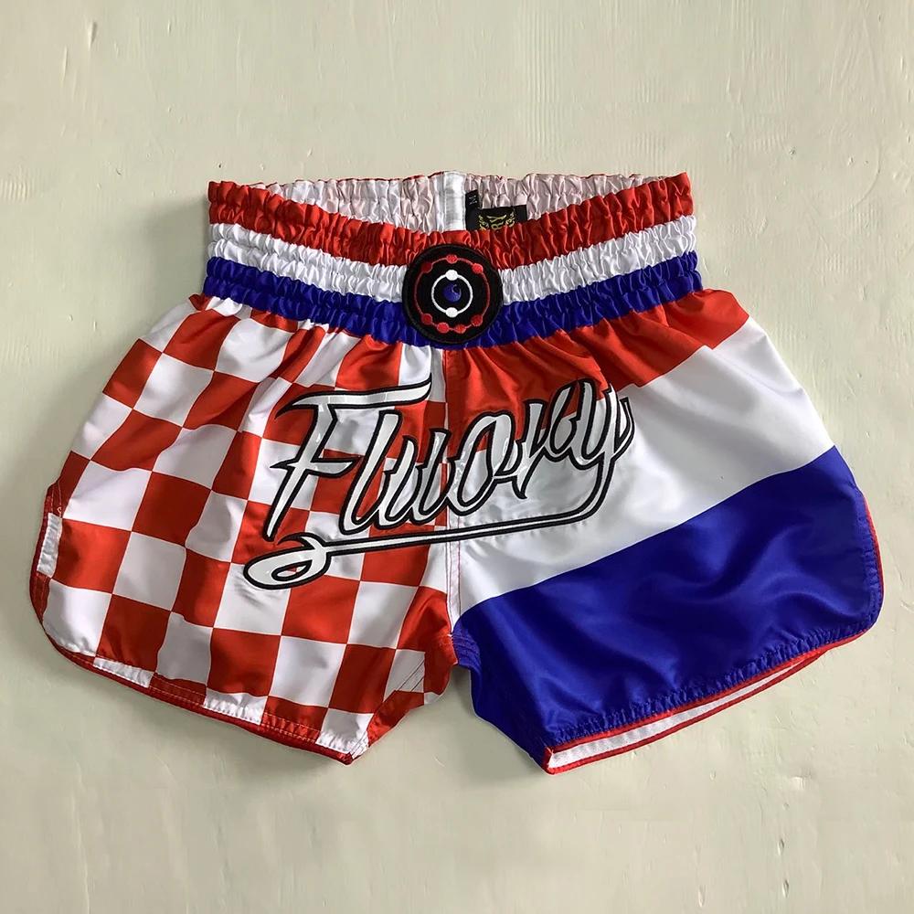 FLUORY Muay Thai homme Shorts combat Boxeo Boxer entraînement sport haute qualité Kick Boxing Fitnes