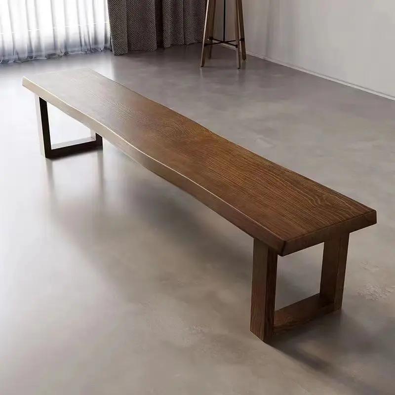 Tabouret long en bois massif de style chinois nordique, banc simple et moderne pour célébrités d'int