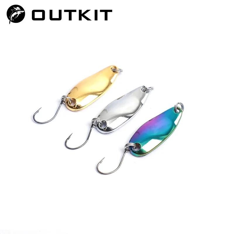 OUTKIT 1 pièces truite/basse leurre Spoonbait Spinners cuillère bobine artificielle/appât dur paille