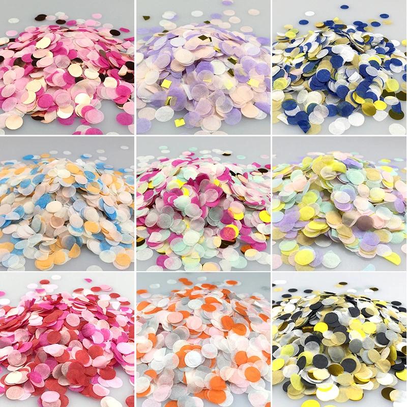 Confettis en papier de 1000 pièces/sac 1cm, mélange de couleurs pour décoration de fête d'anniversai