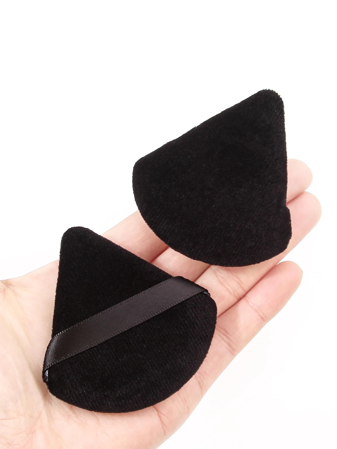 2 pièces/100 pièces Triangle bouffée de poudre pour poudre libre liquide cosmétique doux en peluche