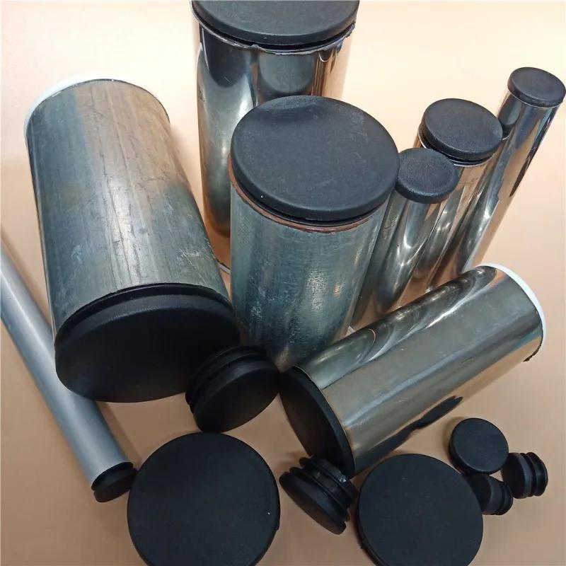 Bouchon de trou rond en acier, 4 pièces, bouchon d'extrémité d'insertion de tuyau en plastique, couv