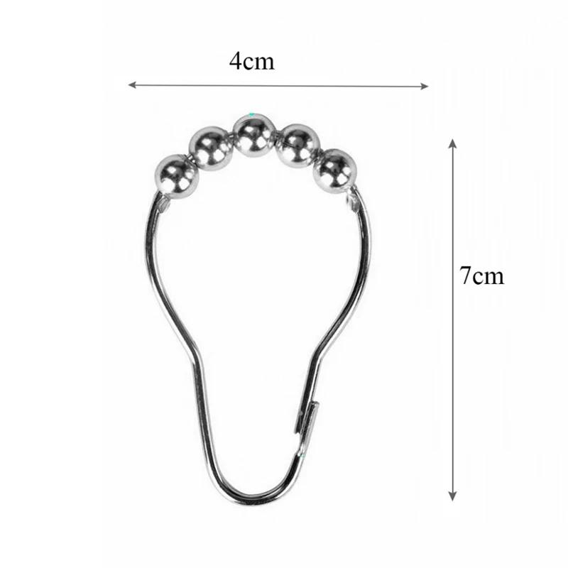 12 pièces/ensemble crochets de rideau de douche, crochets de rideau, 5 anneaux de suspension en méta